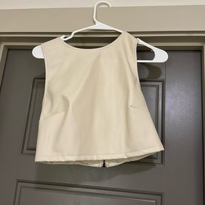 cream/ white crop top